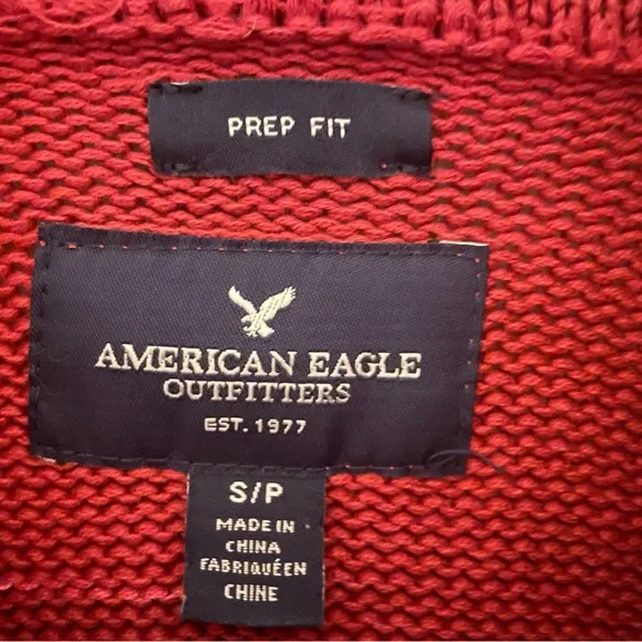 Cozy knit American Eagle Cardigan - soft red color - Small - Picture 2 of 3